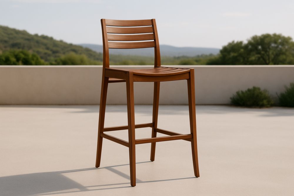 Tabouret de bar en bois d'acacia marron
