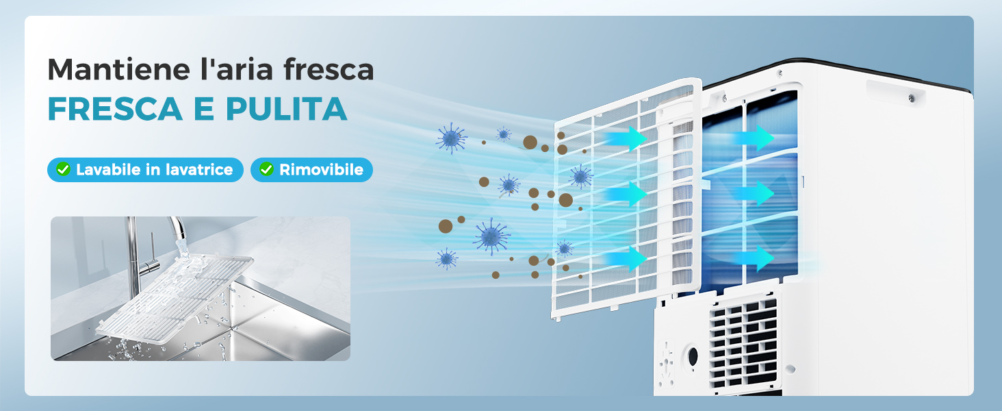 Il testo recita «Manticore Italia frança FRESCA &amp; DRITTO». Pubblicità del prodotto che mostra il design dell'interfaccia del sistema di condizionamento o climatizzazione.