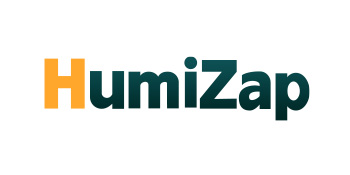 Testo del logo 'humiZap' nei colori arancione e verde acqua su