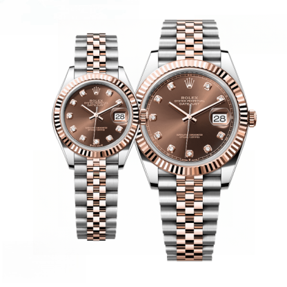 Rolthtex  Datejust Watches His & Hers Diamond Rose Gold