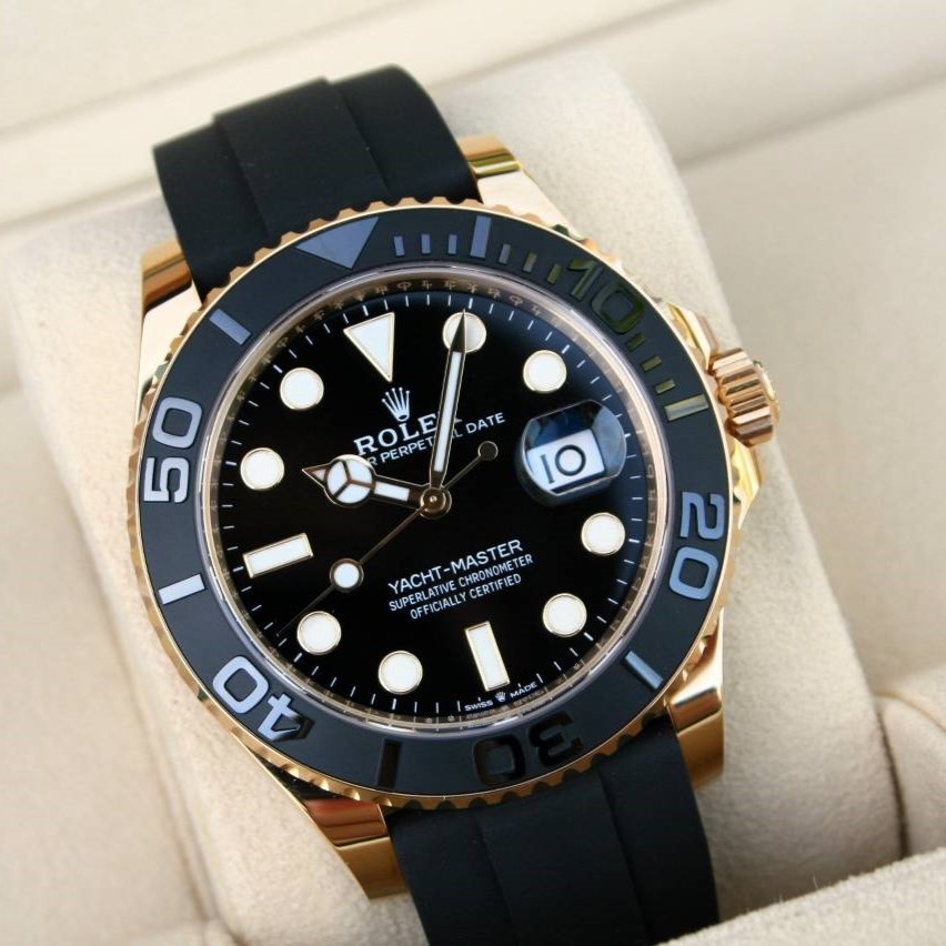 Yachtmaster Yellow Gold Oysterflex Bracelet Mens Watch 226658 42mm