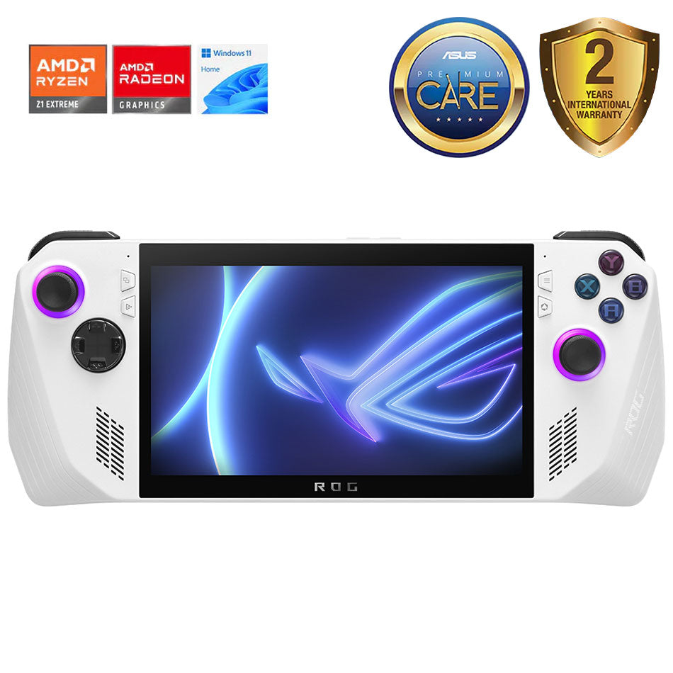 ASUS ROG ALLY AMD Ryzen Z1 Extreme 16GB RAM + 512GB SSD 7" Touch Screen FHD 120HZ Gaming Handheld Console (White) (RC71L-NH001W) | With ASUS ROG Ally 2-year Official Warranty