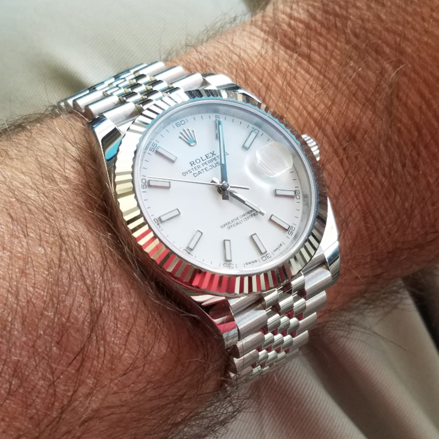 Rolthtex Datejust 41 Oystersteel and 18K White Gold 41 mm White Dial 126334-0010