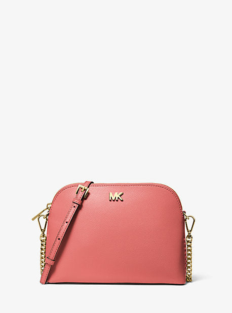 Large Crossgrain Leather Dome Crossbody Bag