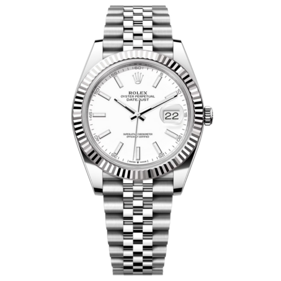 Rolthtex Datejust 41 Oystersteel and 18K White Gold 41 mm White Dial 126334-0010