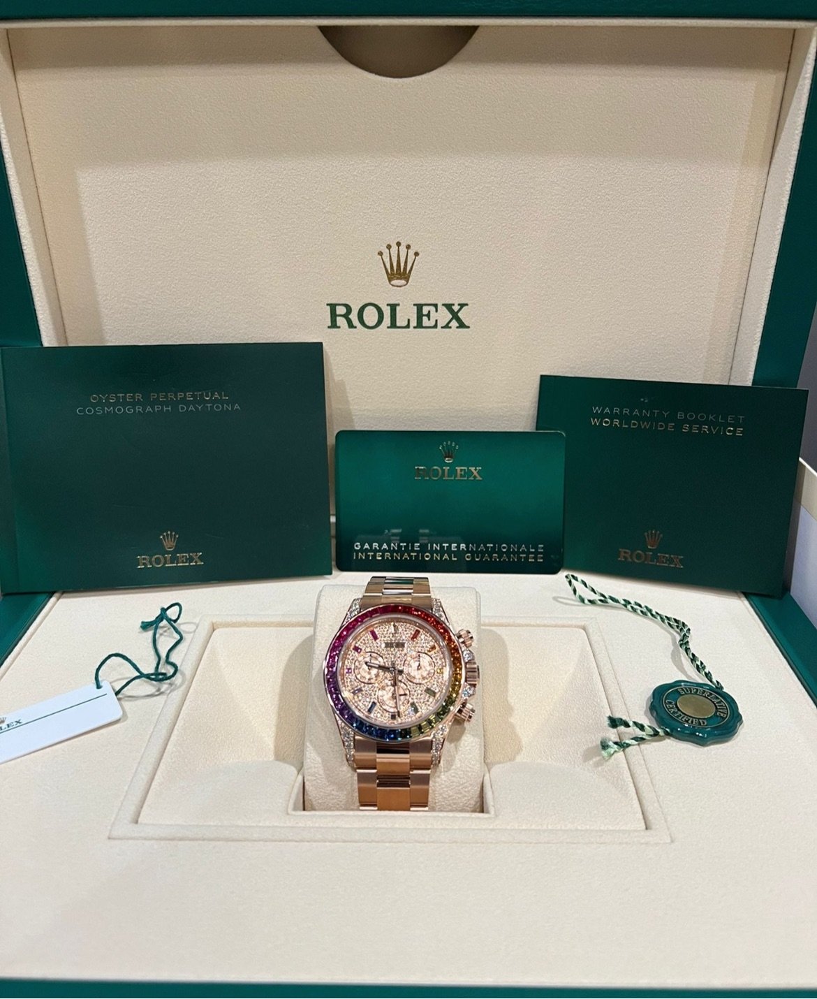 DAYTONA RAINBOW DIAMOND ROSE GOLD STAINLESS STEEL40mm