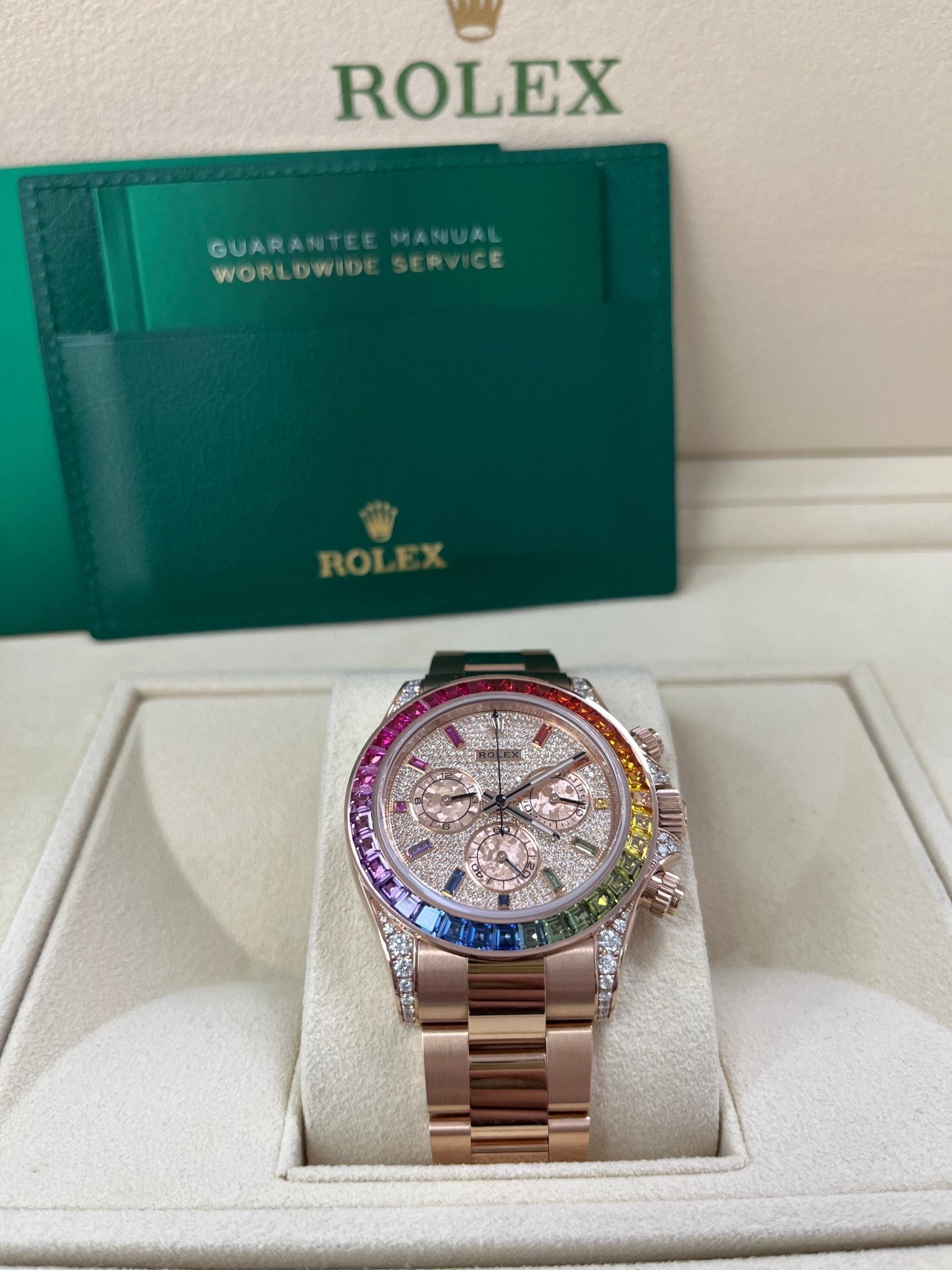 DAYTONA RAINBOW DIAMOND ROSE GOLD STAINLESS STEEL40mm