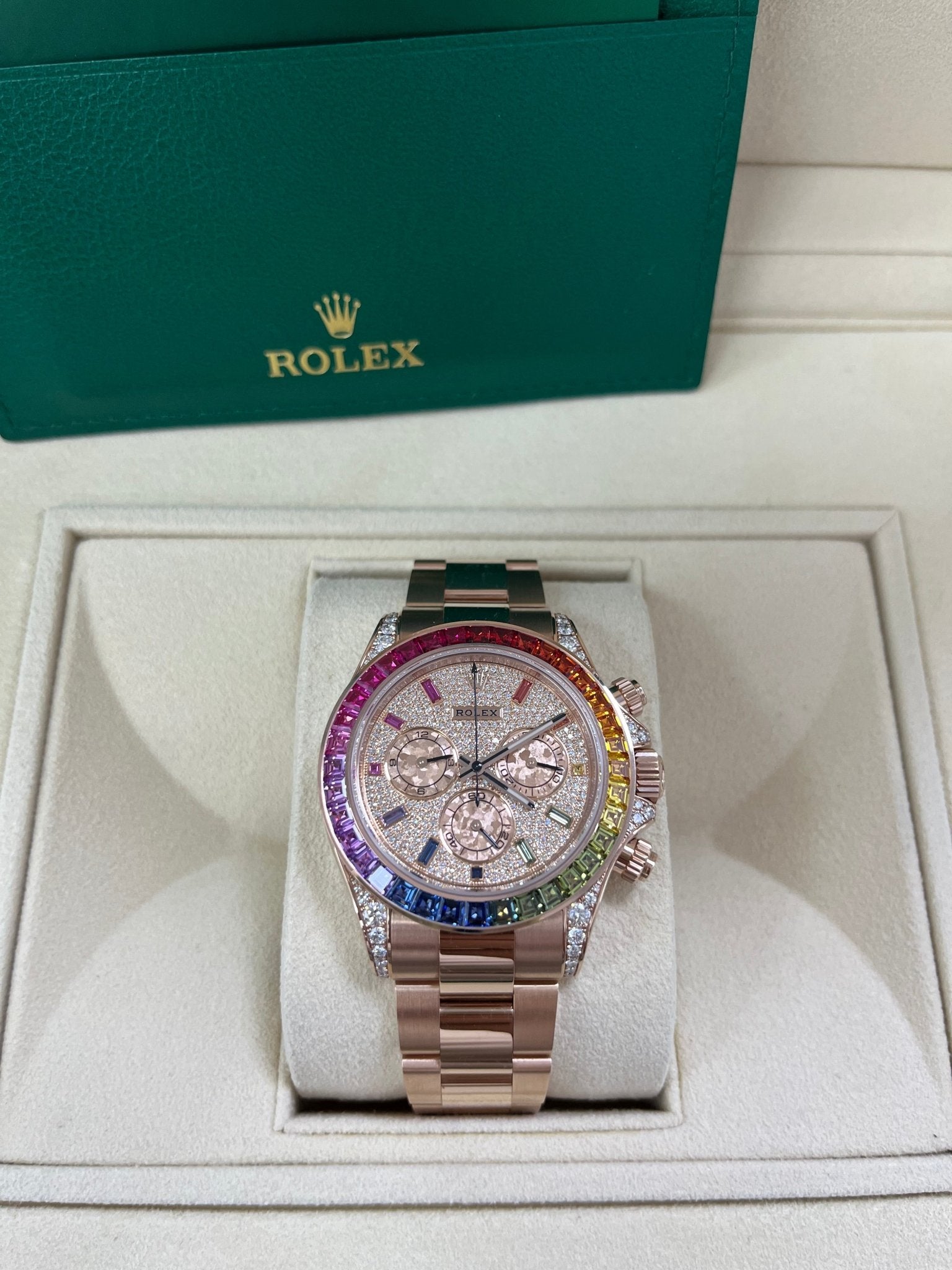 DAYTONA RAINBOW DIAMOND ROSE GOLD STAINLESS STEEL40mm