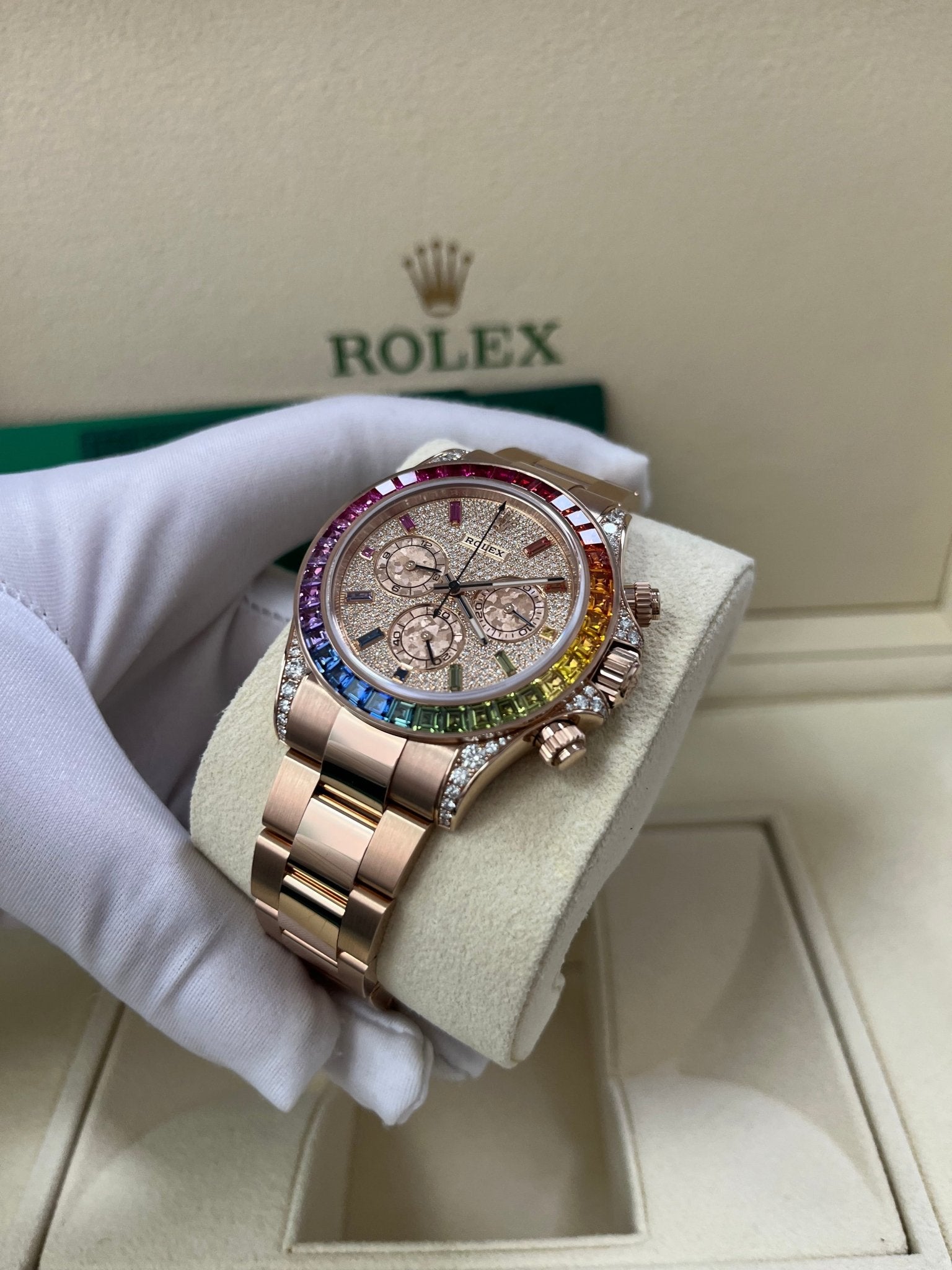 DAYTONA RAINBOW DIAMOND ROSE GOLD STAINLESS STEEL40mm
