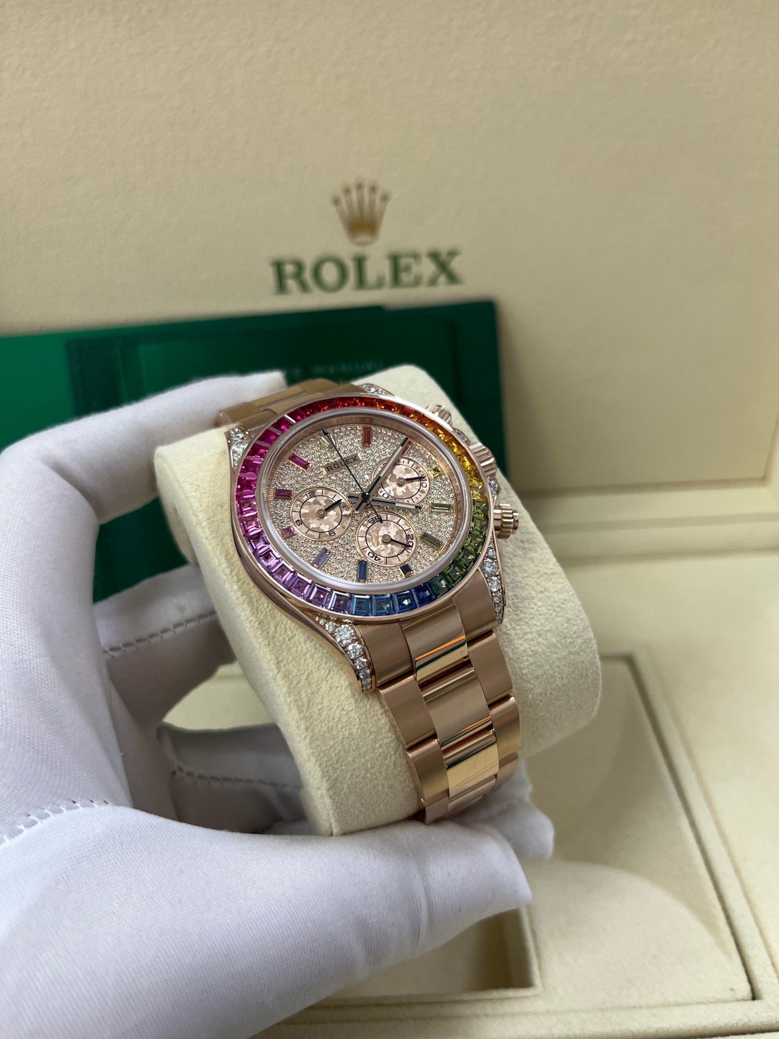 DAYTONA RAINBOW DIAMOND ROSE GOLD STAINLESS STEEL40mm