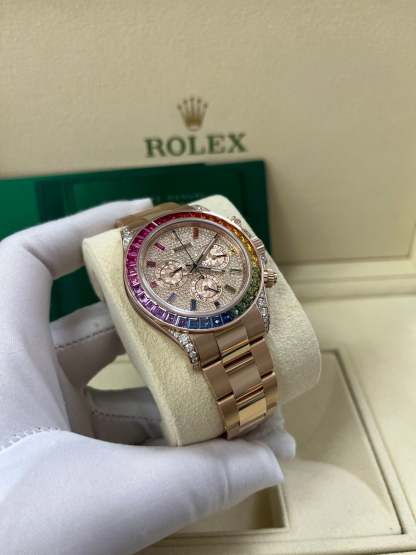 DAYTONA RAINBOW DIAMOND ROSE GOLD STAINLESS STEEL40mm