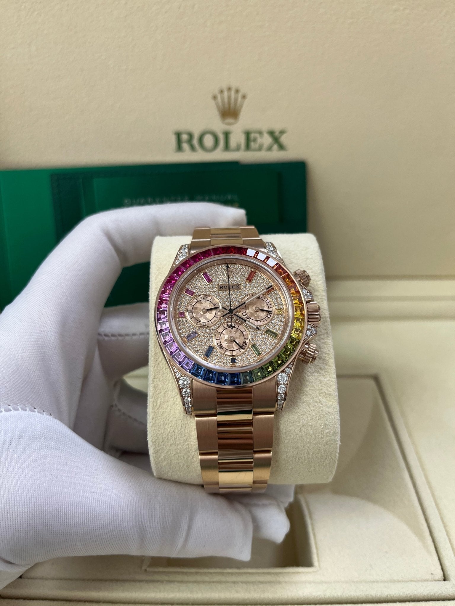 DAYTONA RAINBOW DIAMOND ROSE GOLD STAINLESS STEEL40mm