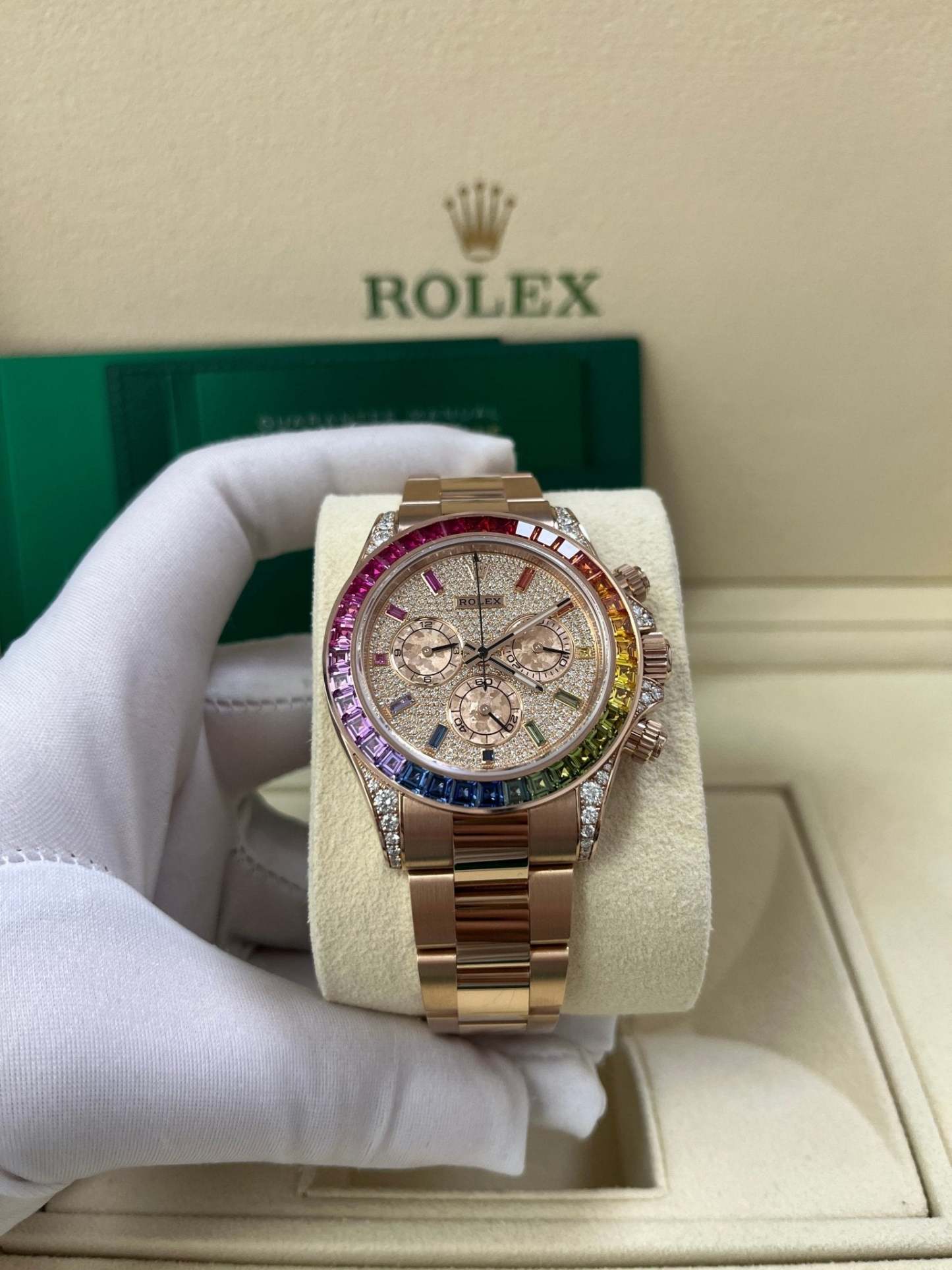 DAYTONA RAINBOW DIAMOND ROSE GOLD STAINLESS STEEL40mm