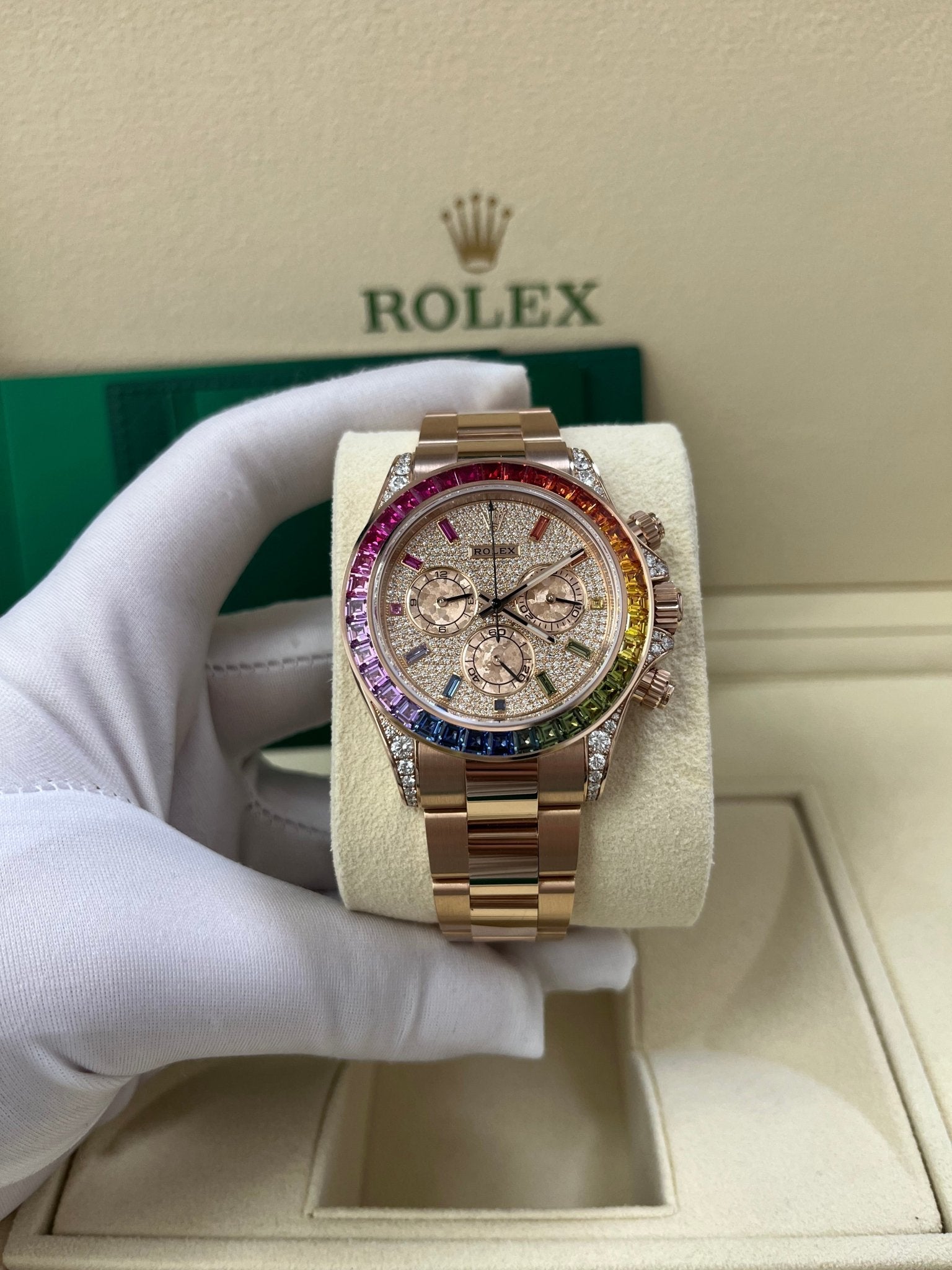 DAYTONA RAINBOW DIAMOND ROSE GOLD STAINLESS STEEL40mm