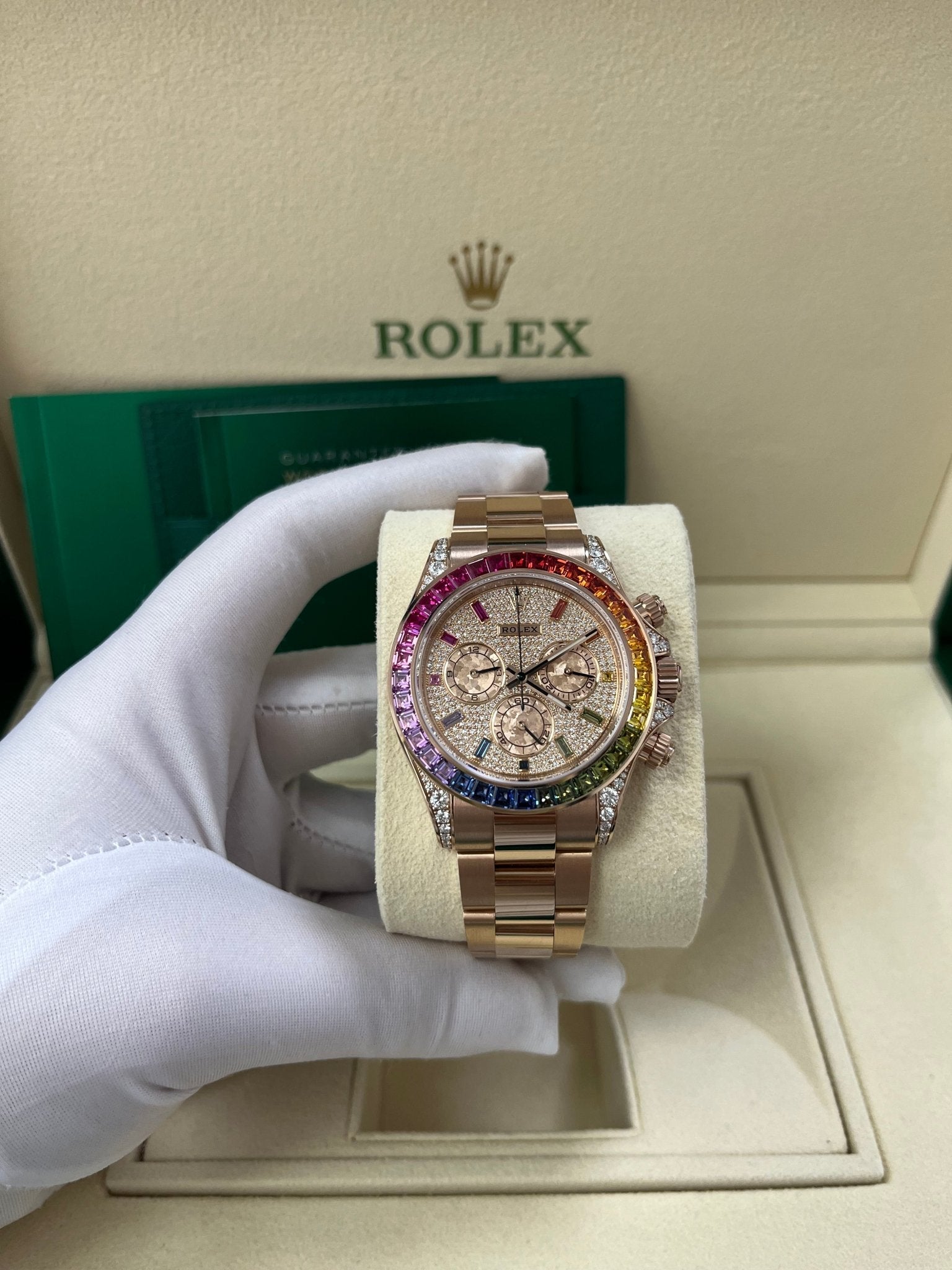 DAYTONA RAINBOW DIAMOND ROSE GOLD STAINLESS STEEL40mm