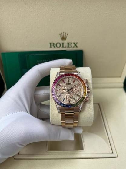 DAYTONA RAINBOW DIAMOND ROSE GOLD STAINLESS STEEL40mm