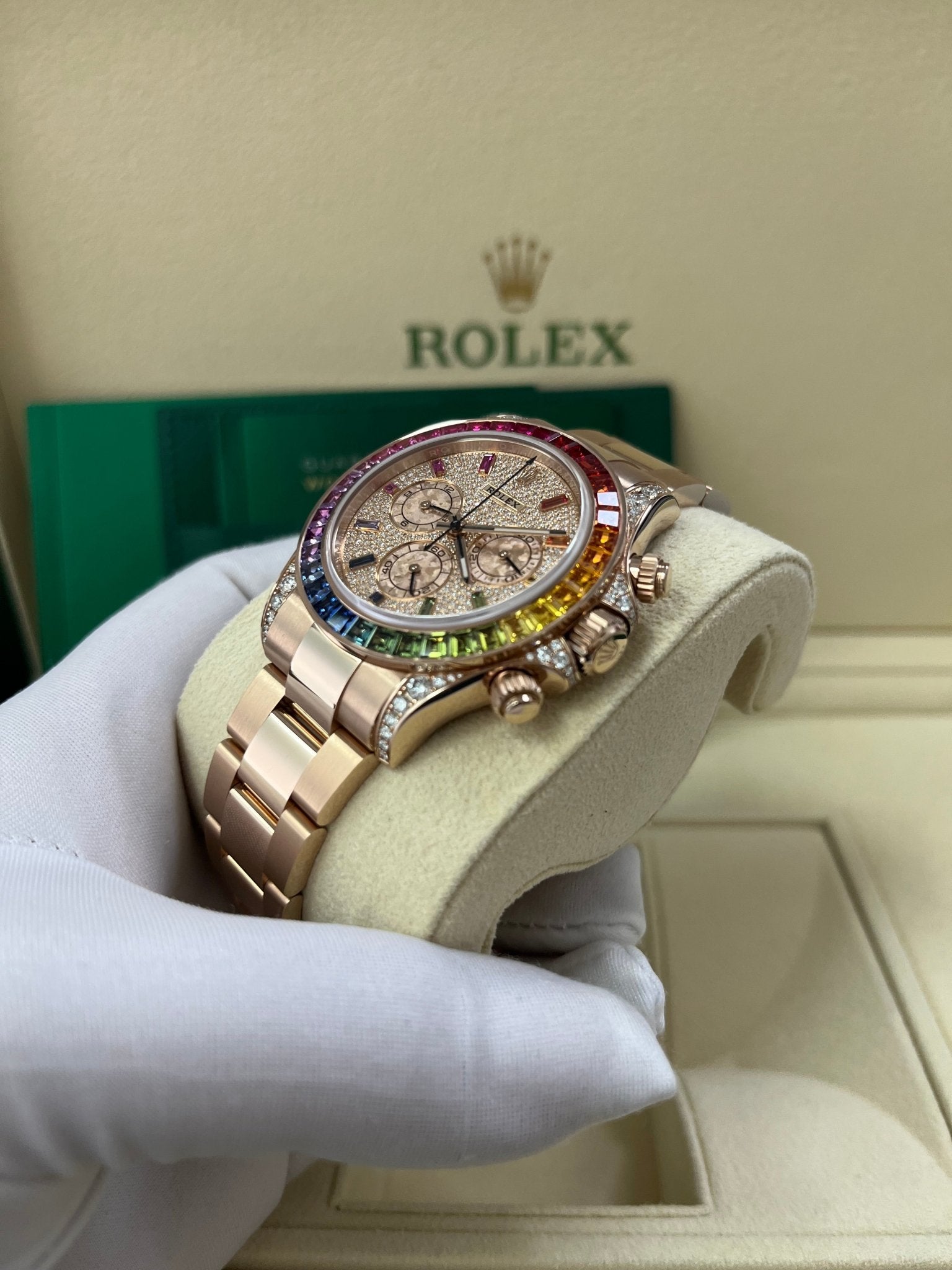 DAYTONA RAINBOW DIAMOND ROSE GOLD STAINLESS STEEL40mm