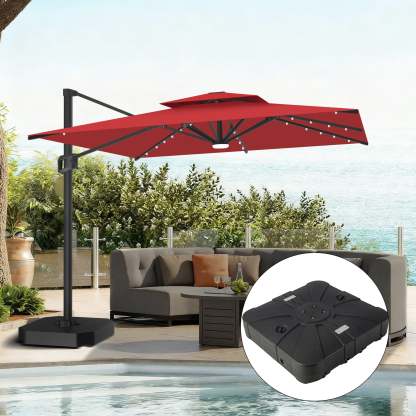 Patioslife Aegis Pro | Parasol Lateral Excéntrico 3x3m con LED Solar — Estructura de Aluminio Termolacado, Sombrilla Inclinable y Giratoria 360°