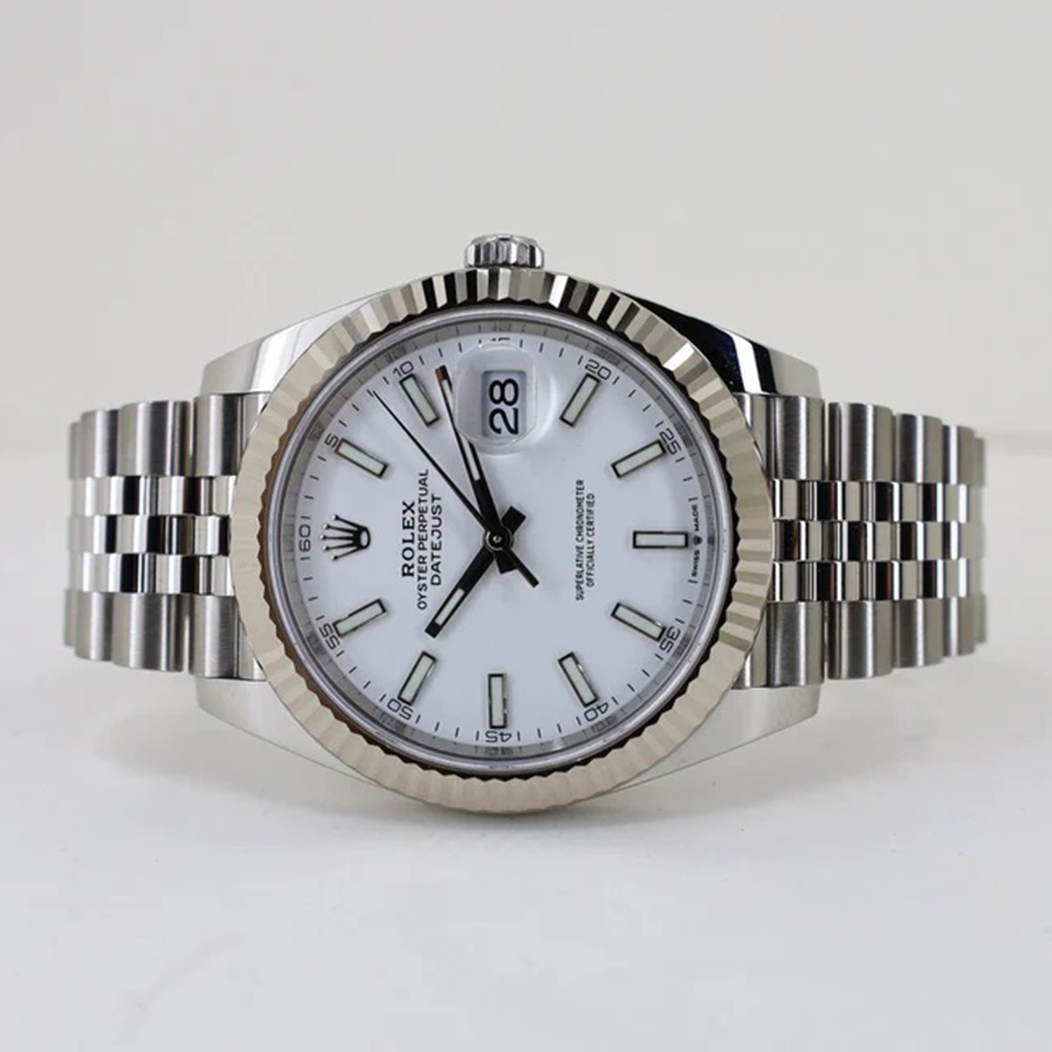 Rolthtex Datejust 41 Oystersteel and 18K White Gold 41 mm White Dial 126334-0010