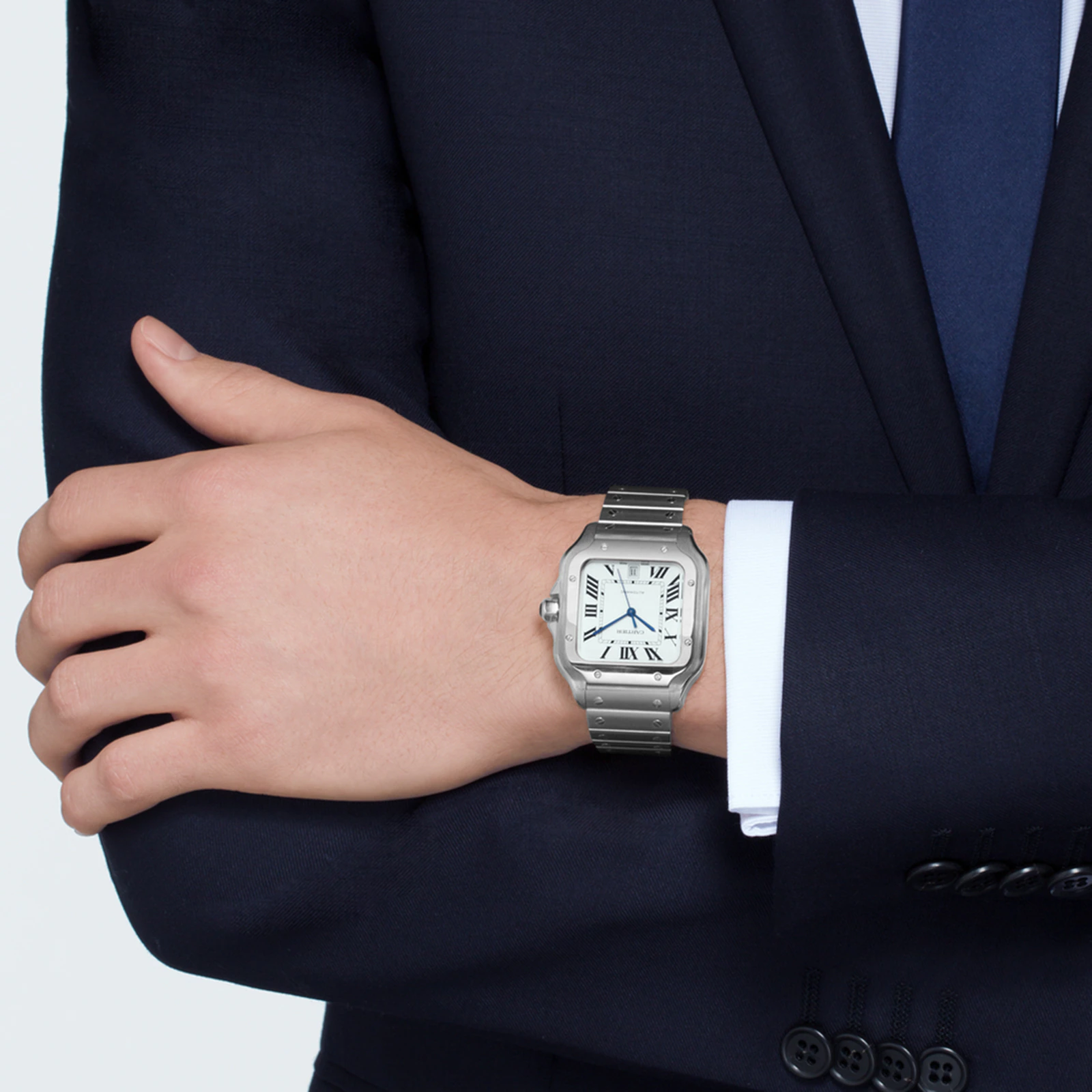 SANTOS DE , LARGE MODEL And Leather Bracelets
