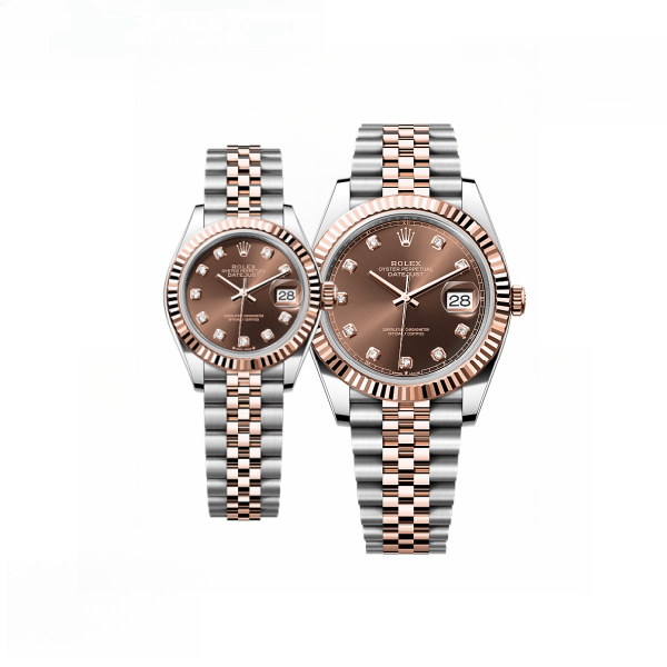 Rolthtex  Datejust Watches His & Hers Diamond Rose Gold