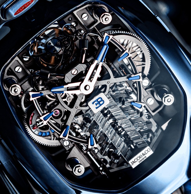 Bugthtatti Chiron Tourbillon BLUE TITANIUM | Jacthtob & Co.