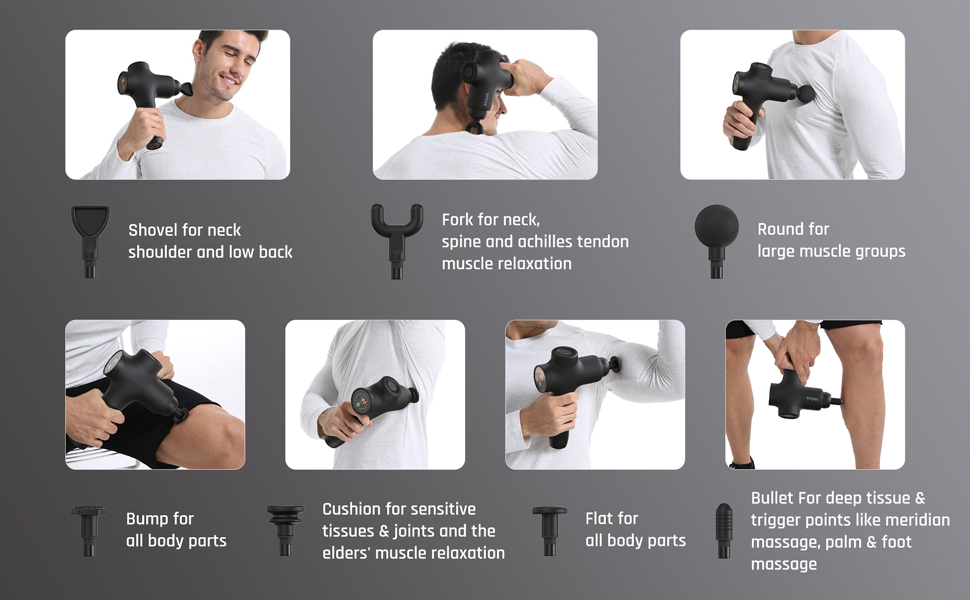 Mebak 3 Massage Gun Deep Tissue Percussion Muscle Massager Gun Handheld Electric for Body