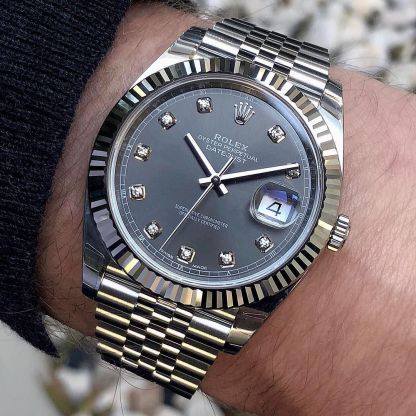 Rolthtex DateJust 41 Rhodium Diamond Dial 126334 Steel & 18k White Gold