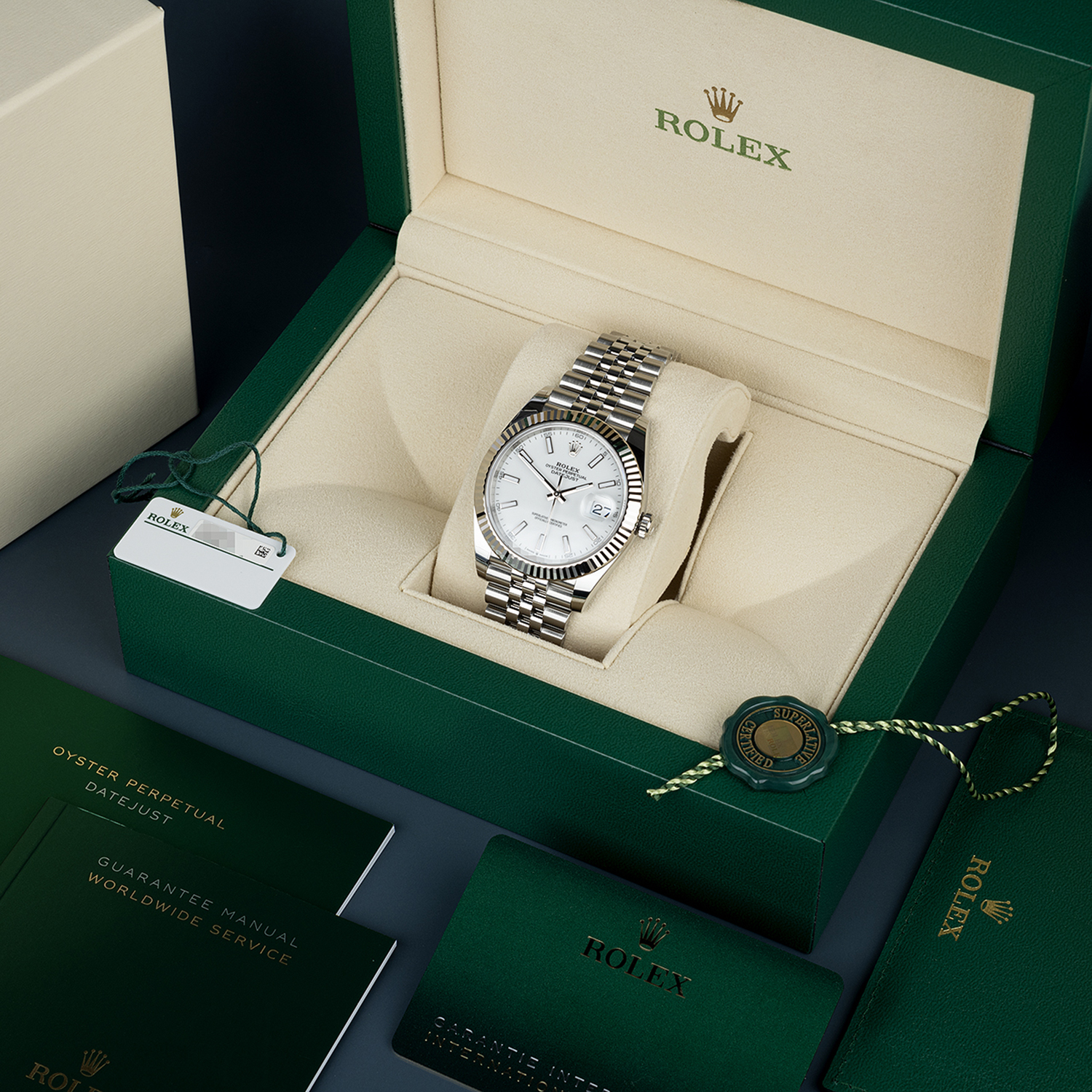 Rolthtex Datejust 41 Oystersteel and 18K White Gold 41 mm White Dial 126334-0010