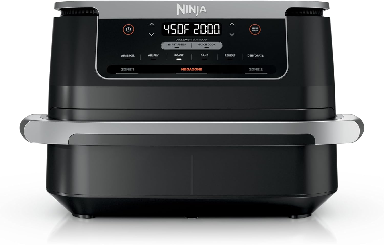 Ninja DZ201 Foodi 8 Quart 6-in-1 DualZone 2-Basket Air Fryer with 2 Independent Frying Baskets, Match Cook & Smart Finish to Roast, Broil, Dehydrate & More for Quick, Easy Meals, Grey