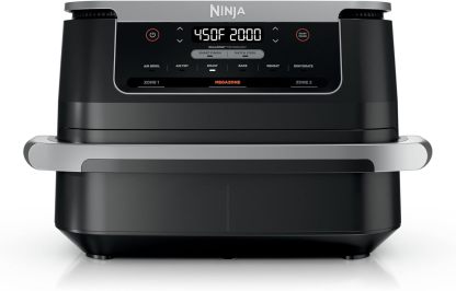 Ninja DZ201 Foodi 8 Quart 6-in-1 DualZone 2-Basket Air Fryer with 2 Independent Frying Baskets, Match Cook & Smart Finish to Roast, Broil, Dehydrate & More for Quick, Easy Meals, Grey