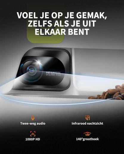 PETKIT Automatic Cat Feeder with Camera, 1080P HD, 5L Double Funnel Automatic Feeder for Cats/Dogs, AI Function, Two Way Audio,2.4G WiFi, APP Control, Stainless Steel Bowl