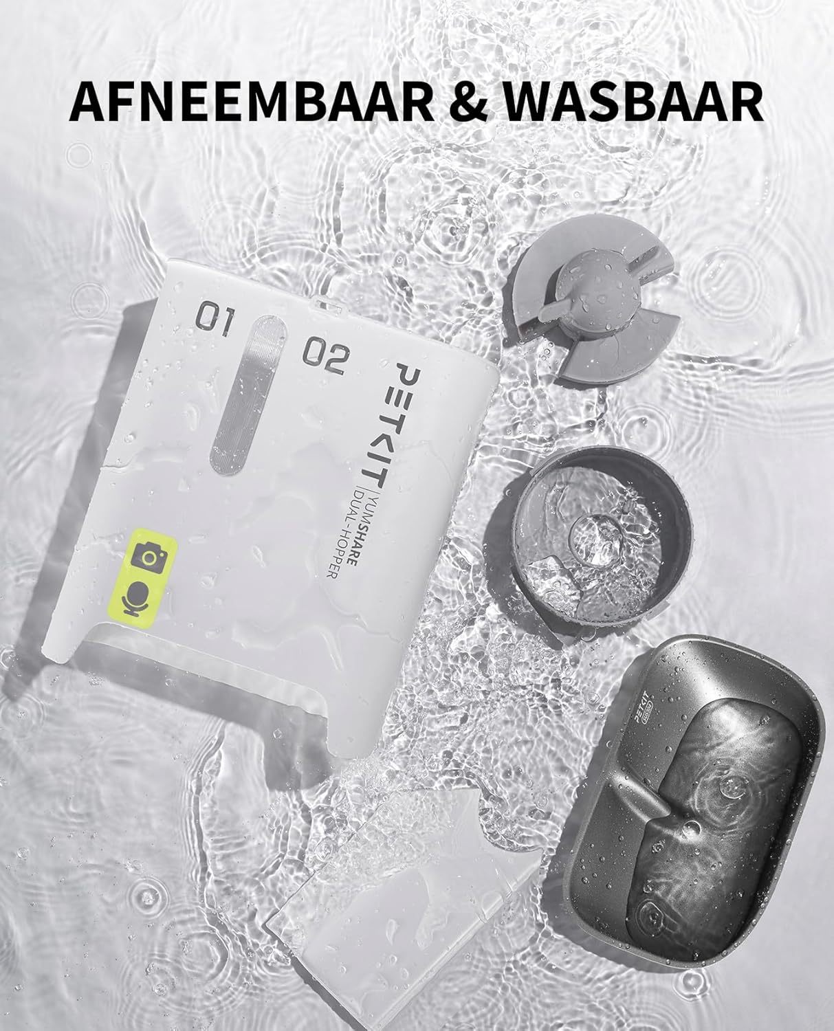 PETKIT Automatic Cat Feeder with Camera, 1080P HD, 5L Double Funnel Automatic Feeder for Cats/Dogs, AI Function, Two Way Audio,2.4G WiFi, APP Control, Stainless Steel Bowl