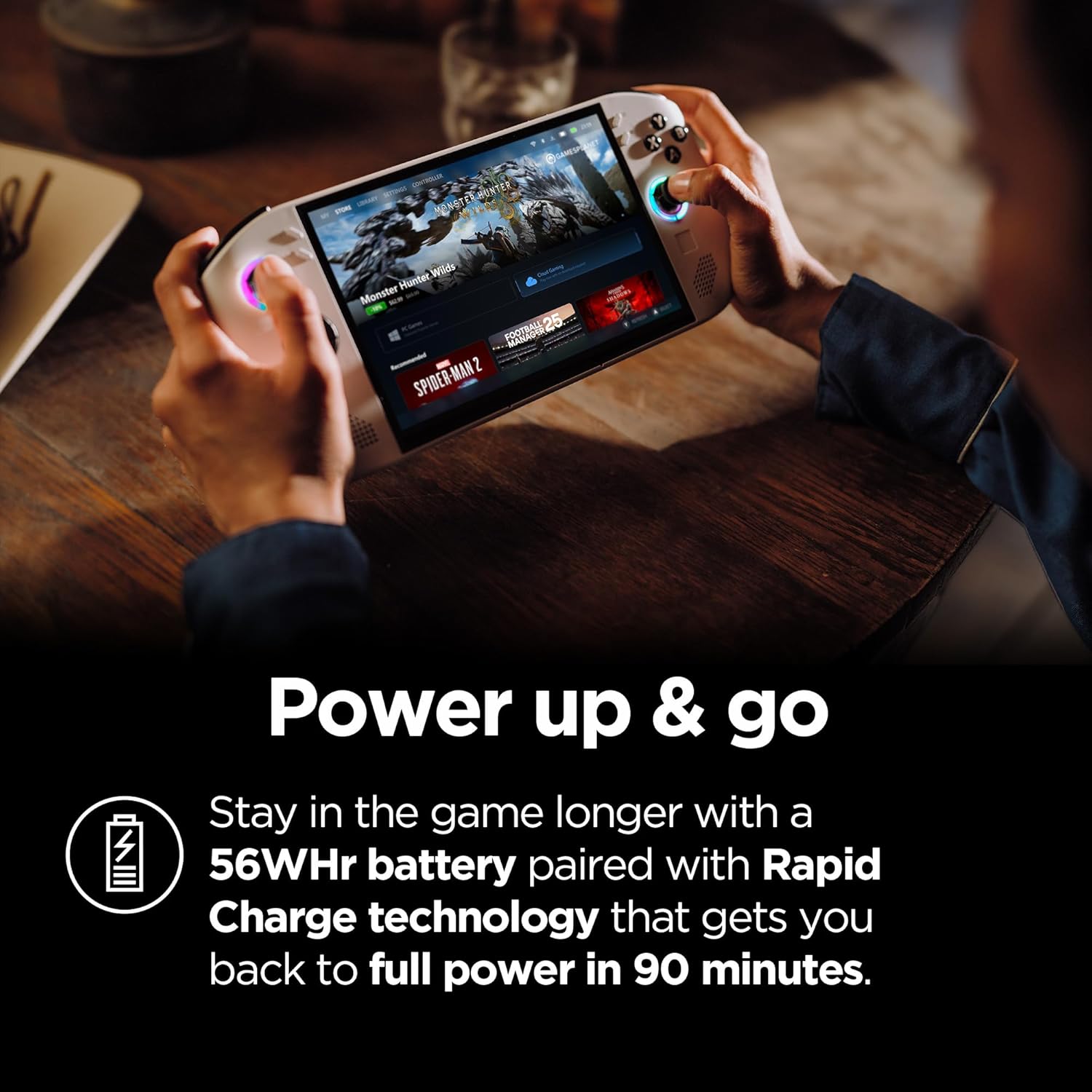  2025 - Mobile Gaming Console - AMD Radeon graphics - 8" PureSight IPS Display - 120Hz - AMD Ryzen™ Z2 Go - 16GB Memory - 512GB Storage - Glacier White - Free PC Game Pass
