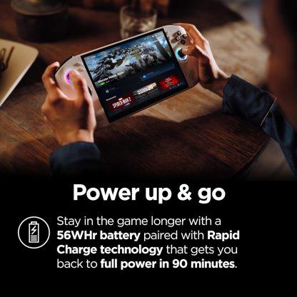 2025 - Mobile Gaming Console - AMD Radeon graphics - 8" PureSight IPS Display - 120Hz - AMD Ryzen™ Z2 Go - 16GB Memory - 512GB Storage - Glacier White - Free PC Game Pass