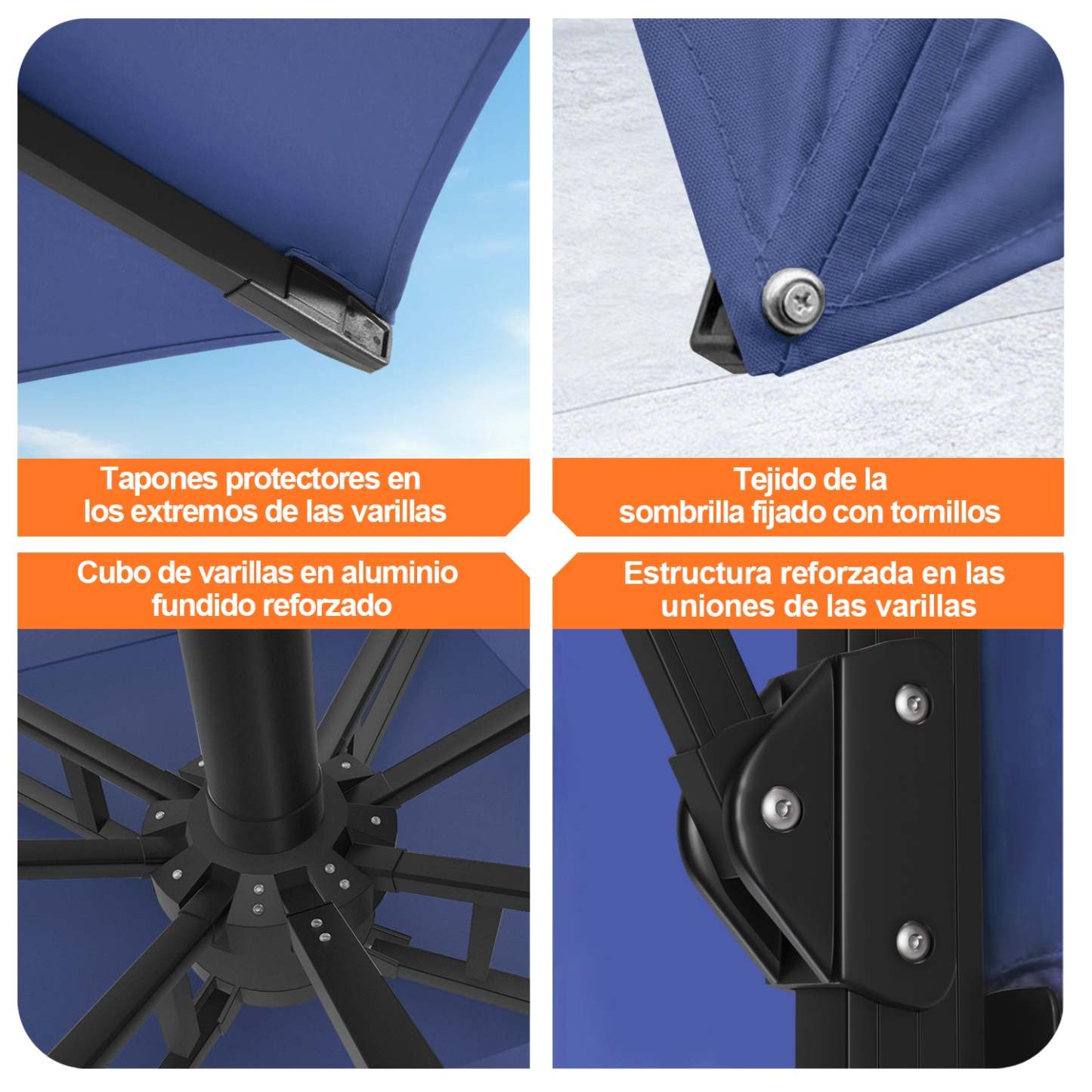 Patioslife Aegis Pro | Parasol Lateral Excéntrico 3x3m con LED Solar — Estructura de Aluminio Termolacado, Sombrilla Inclinable y Giratoria 360°