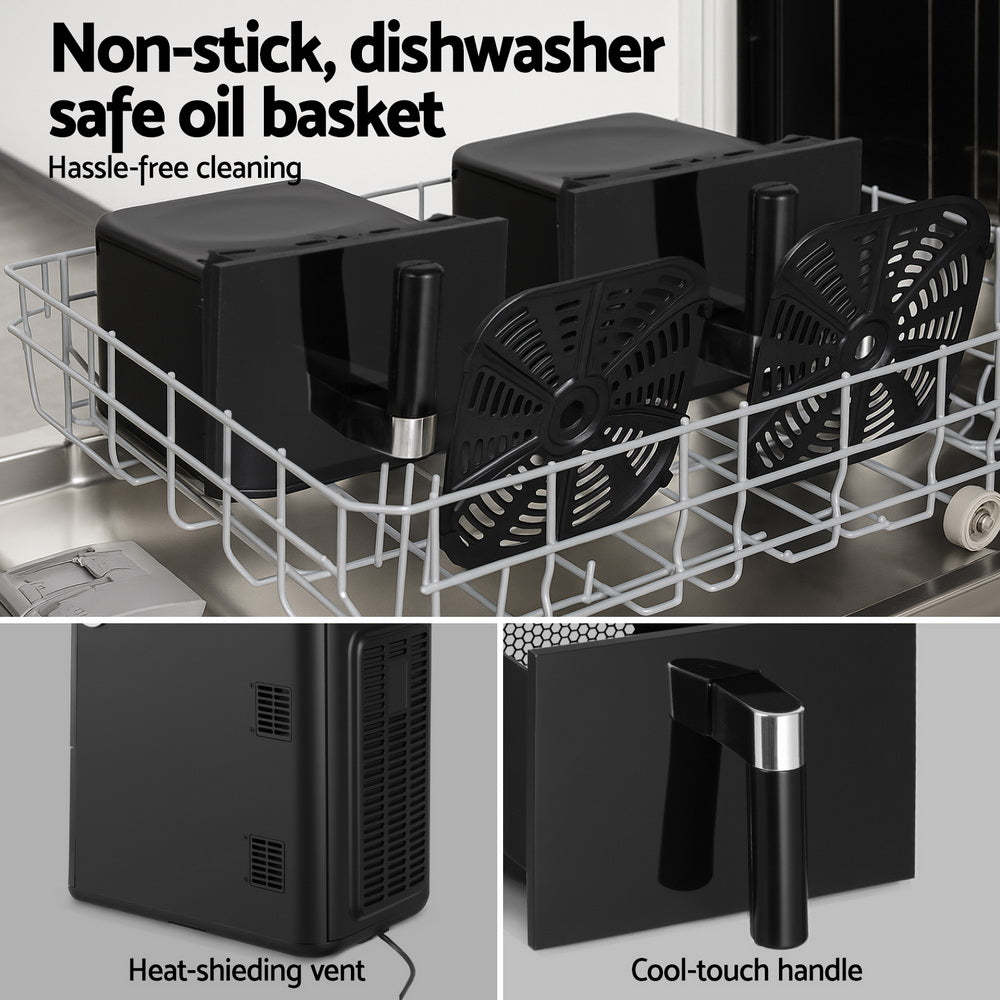 Devanti Air Fryer Oven 11L Dual Zone Fryers