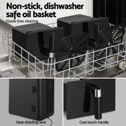 Devanti Air Fryer Oven 11L Dual Zone Fryers