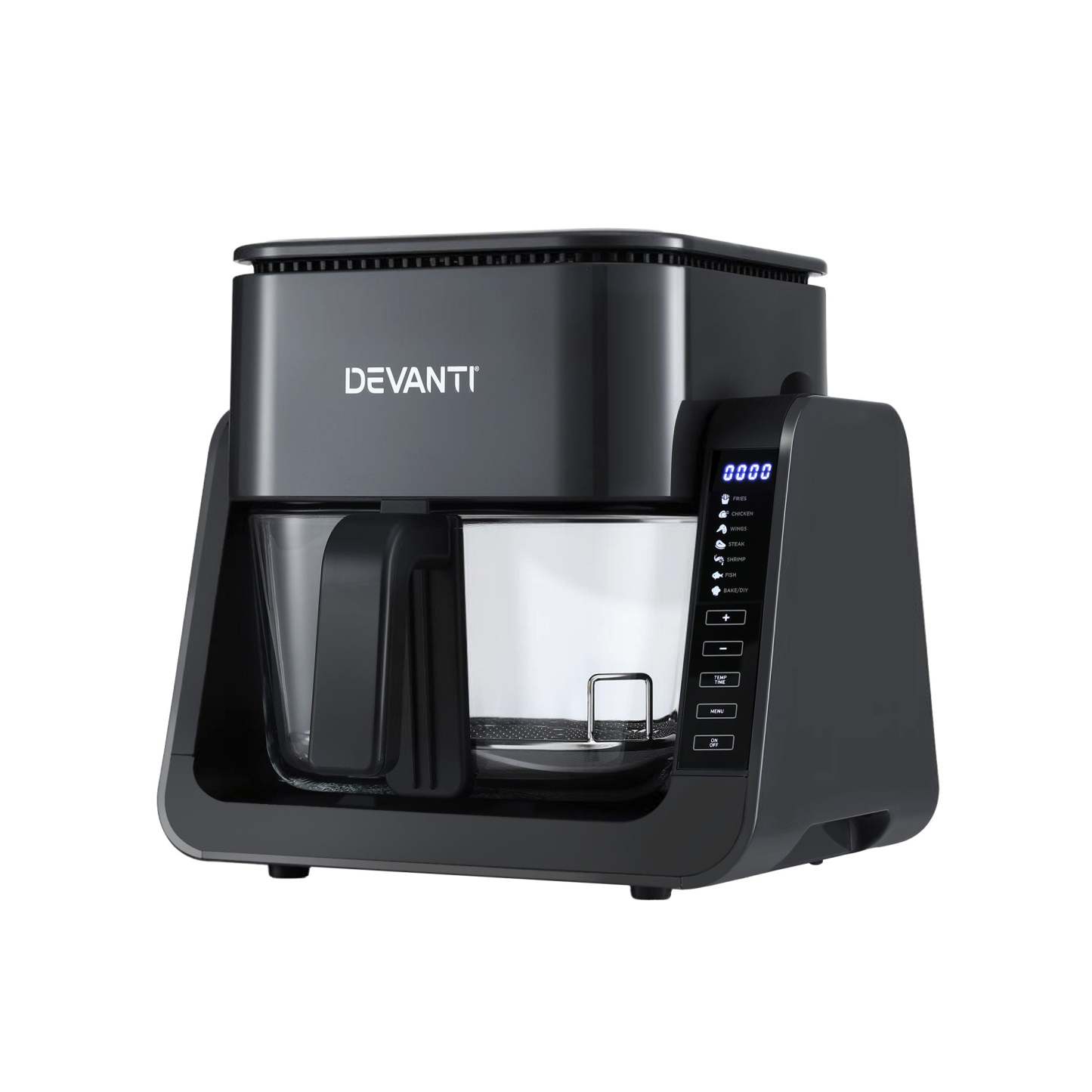 Devanti 2-IN-1 Air Fryer 5.5L Dual Zone Fryers Electric Cooker with Top BBQ Grill & Bot