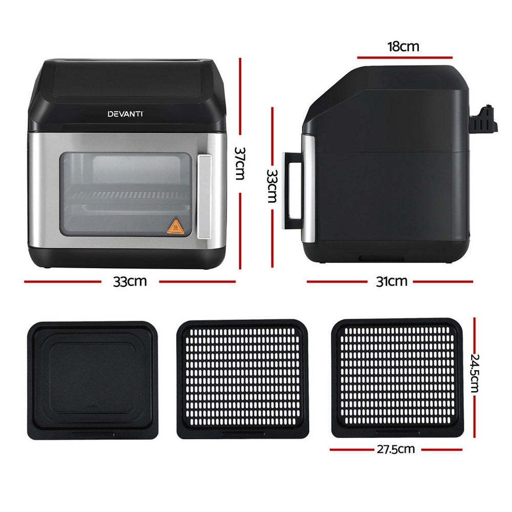 Devanti Air Fryer 13L LCD Fryers Oven