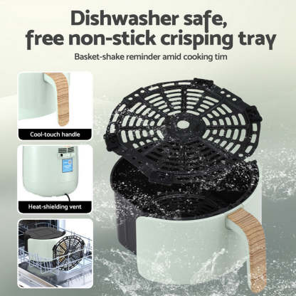 Devanti 5L Air Fryer Touch Control 1700W Green