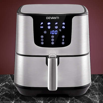 Devanti Air Fryer 7L LCD Fryers Stainless Steel