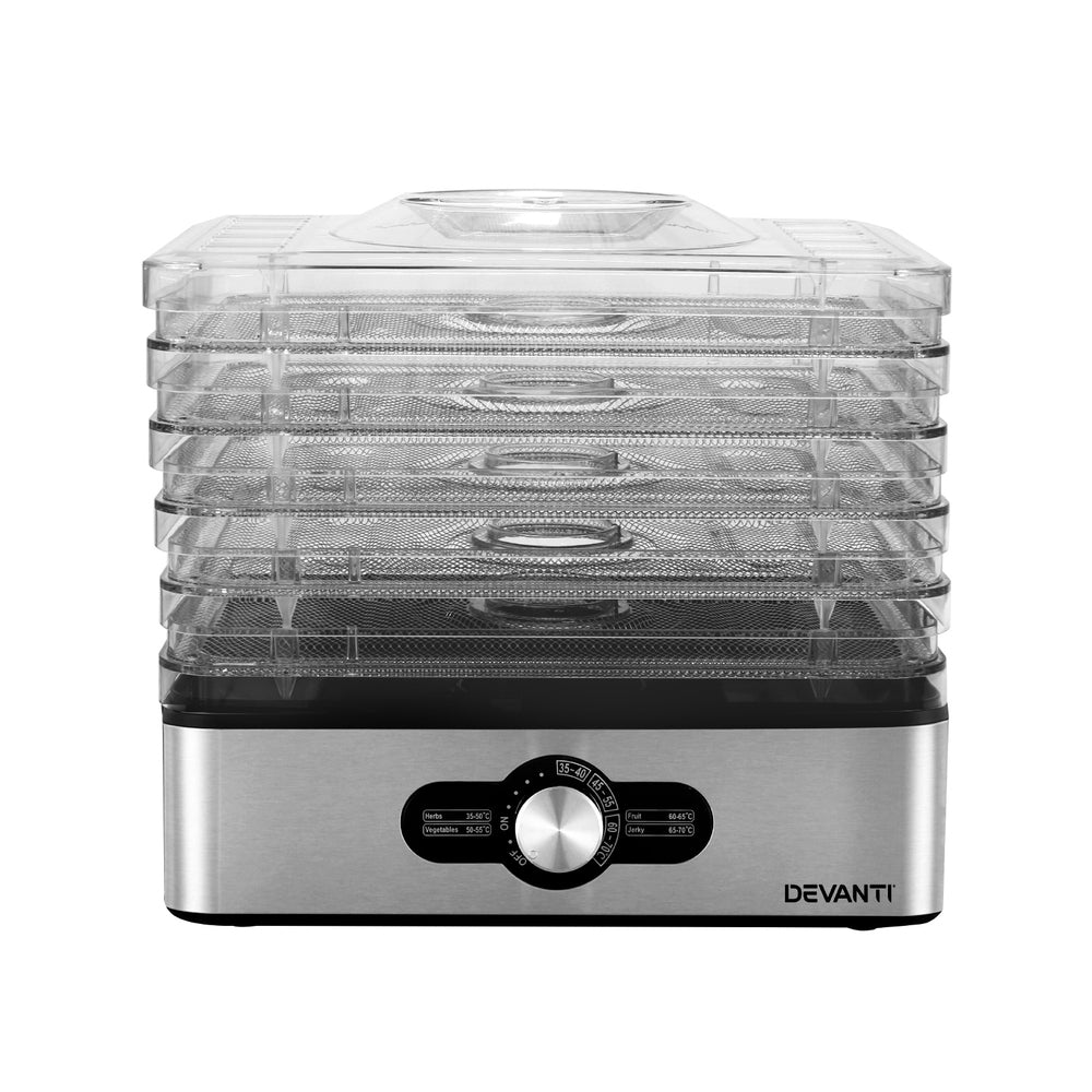 Devanti 5 Trays Food Dehydrator Stainless Steel Tray