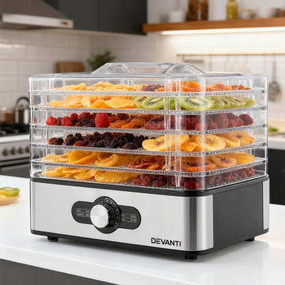 Devanti 5 Trays Food Dehydrator Stainless Steel Tray