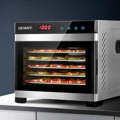 Devanti 6 Trays Food Dehydrator Stainless Steel Tray