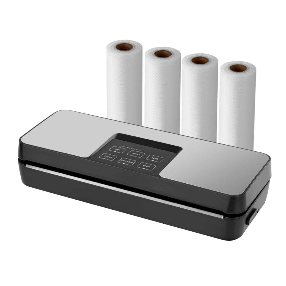 Devanti Food Vacuum Sealer Machine Auto Seal Cutter 5 Modes Storage Bags 4 Rolls