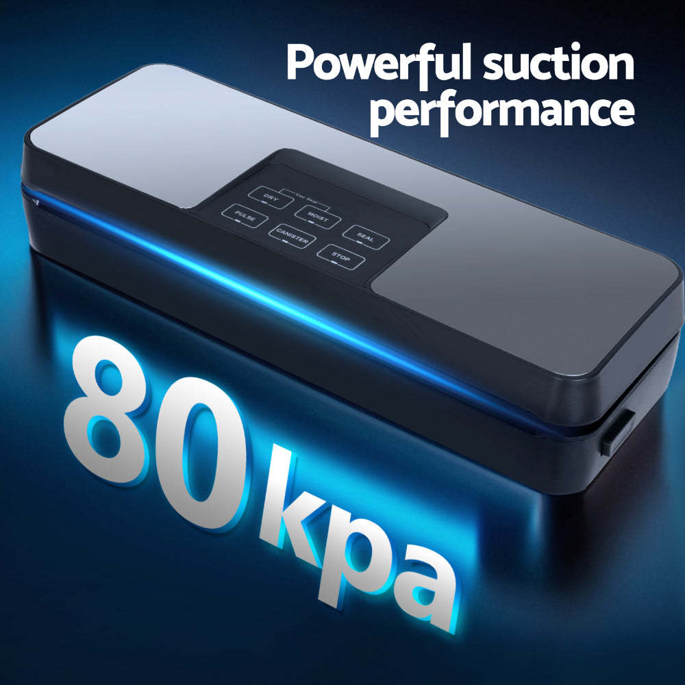 Devanti Food Vacuum Sealer Machine Auto Seal Cutter 5 Modes Storage Bags 4 Rolls