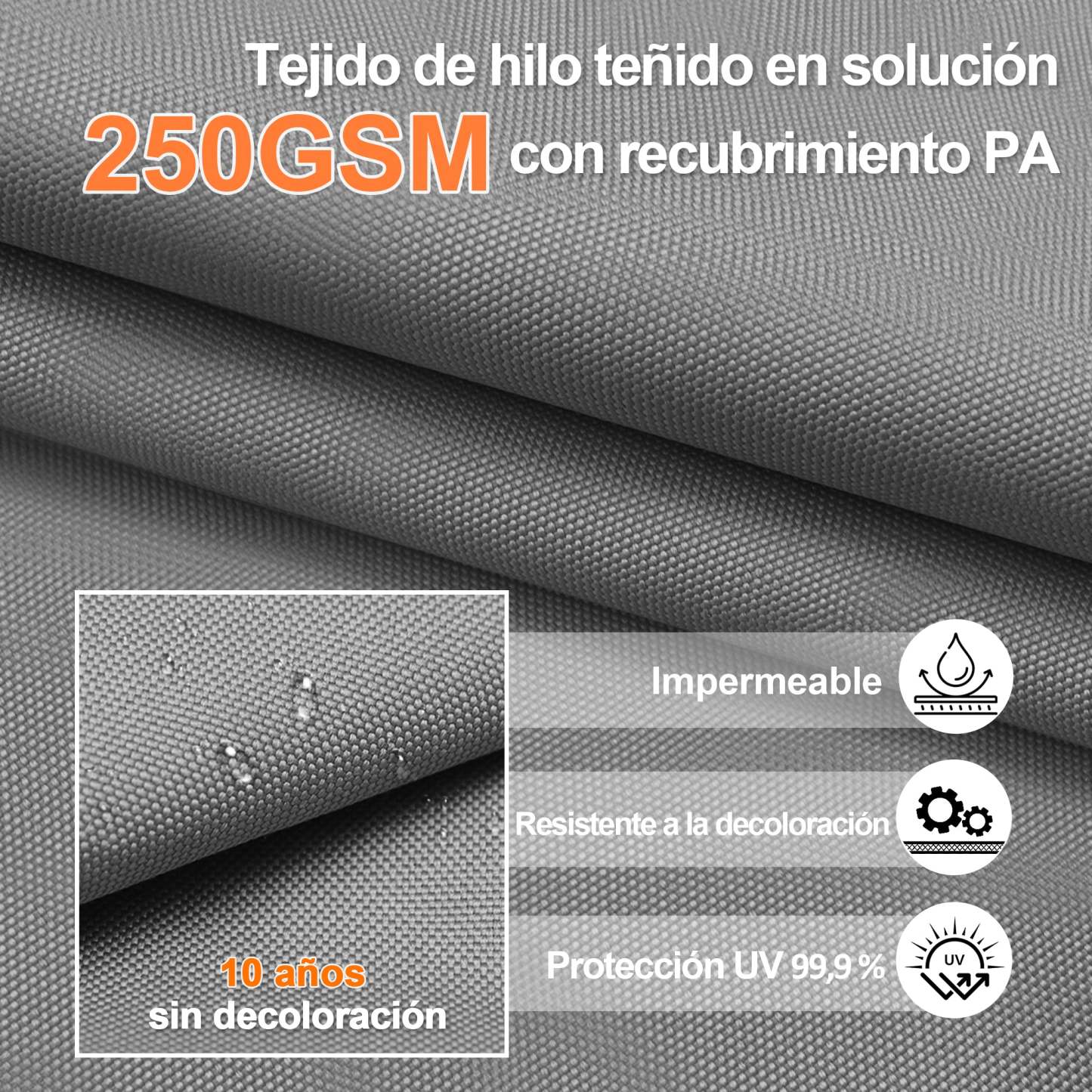 Patioslife Aegis Pro | Parasol Lateral Excéntrico 3x3m con LED Solar — Estructura de Aluminio Termolacado, Sombrilla Inclinable y Giratoria 360°