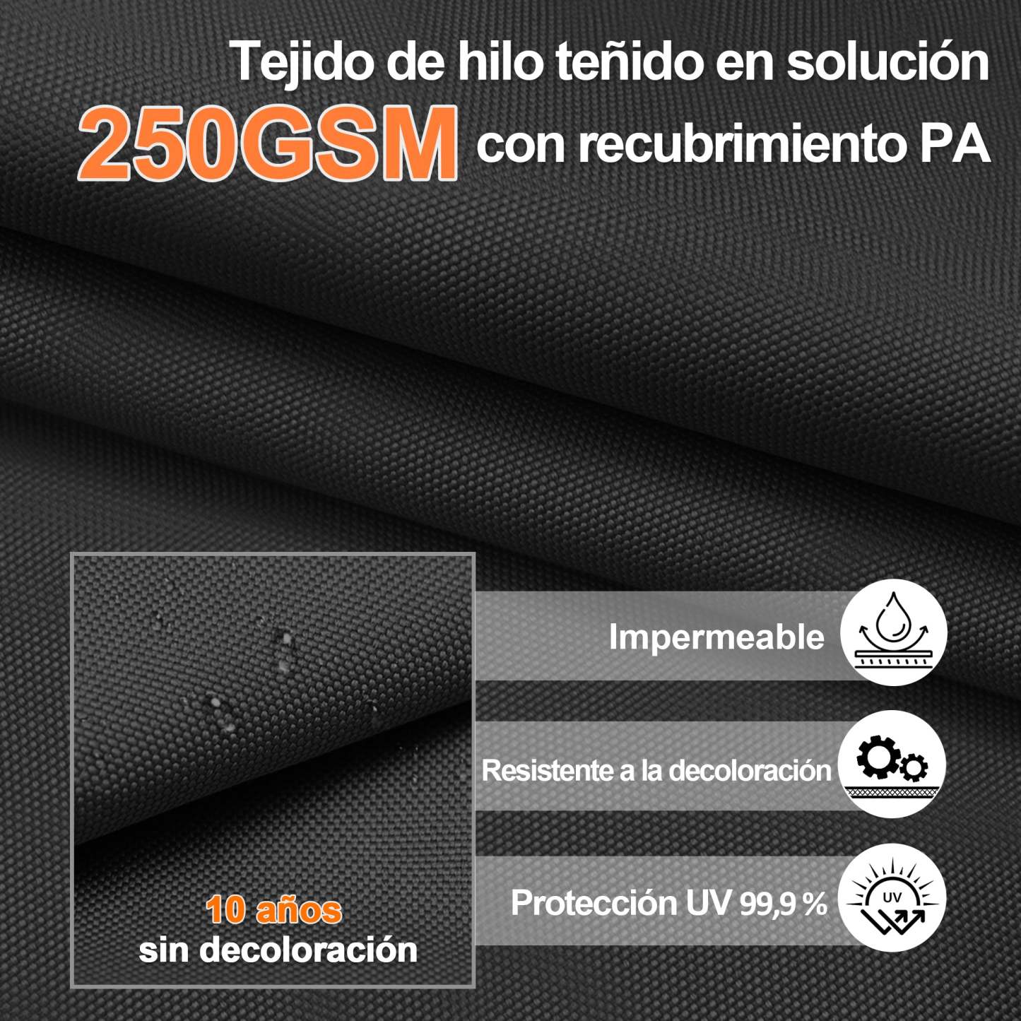 Patioslife Aegis Pro | Parasol Lateral Excéntrico 3x3m con LED Solar — Estructura de Aluminio Termolacado, Sombrilla Inclinable y Giratoria 360°