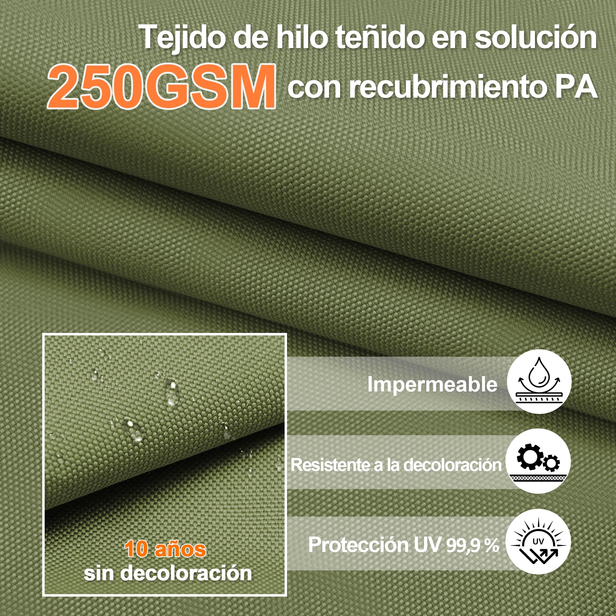 Patioslife Aegis Pro | Parasol Lateral Excéntrico 3x3m con LED Solar — Estructura de Aluminio Termolacado, Sombrilla Inclinable y Giratoria 360°